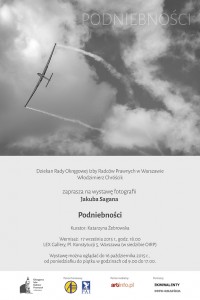 Podniebności Jakub Sagan — plakat wystawy fotografi lotniczej w LEX Gallery Warszawa