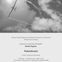 Podniebności Jakub Sagan — plakat wystawy fotografi lotniczej w LEX Gallery Warszawa